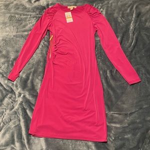 Michael Kors, Size Small, Long Sleeve Dress, Deep Fuchsia